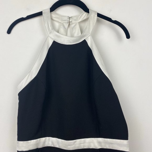 PARKER Black & White Sleeveless Strappy Shorts Romper Size Medium M - Picture 4 of 16
